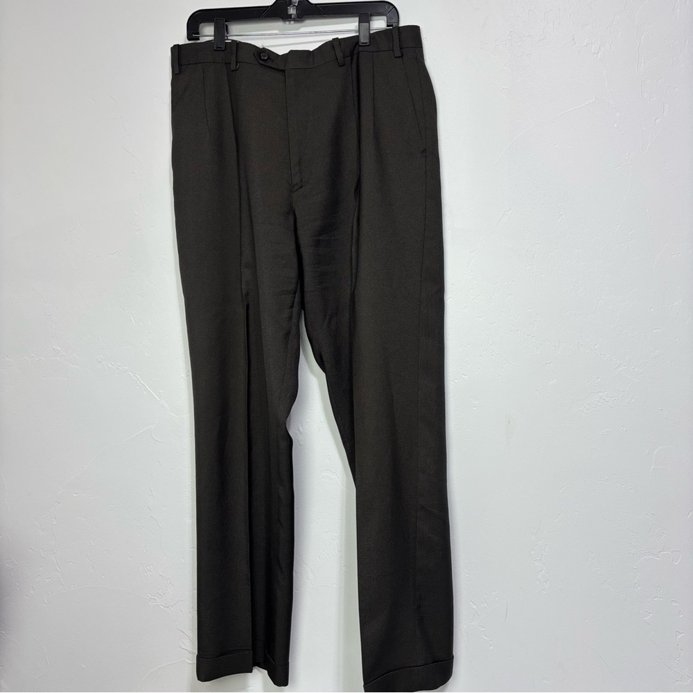 RALPH Ralph Lauren Men's Brown Dress Pants Pleated Front Cuffed Hem Vtg 36x32